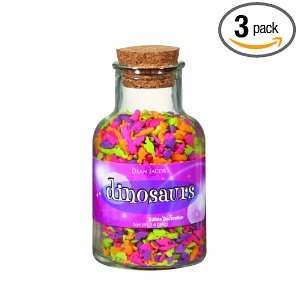 Dean Jacobs Dinosaurs Glass Jar with Cork, 3.4 Ounce (Pack of 3 