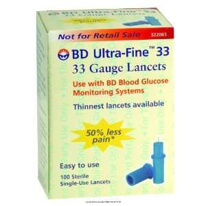  BD Ultra Fine Lancet, Bd Ultrafine 33G Lnct, (1 BOX, 100 