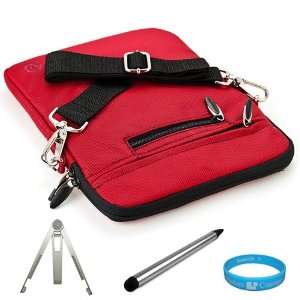 Red Nylon Carrying Case with Removable Shoulder Strap for HP Touchpad 