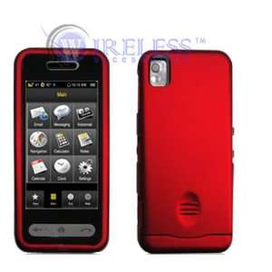 Samsung Instinct M800 Touchable Lense Red Rubberize Textured Snap on 