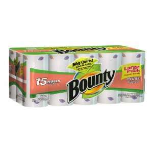  Bounty Paper Towels, 15 Rolls, Prints, 56 Two Ply Sheets 