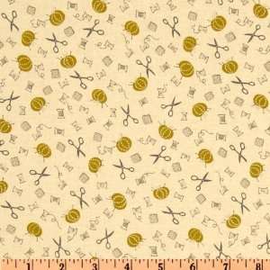  44 Wide Anna Griffin Penelope Pin Cushion Gold Fabric By 