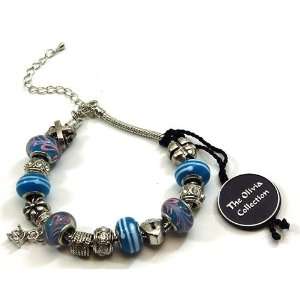  TOC BEADZ Branded Blue Charm Bead Bracelet Jewelry
