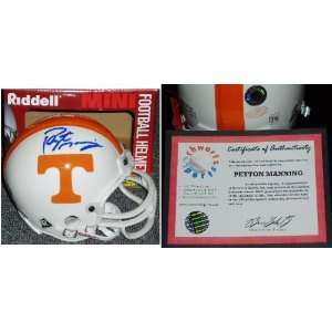  Peyton Manning Signed University of Tennessee Riddell Mini 