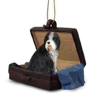  Bearded Collie in Suitcase Christmas Ornament