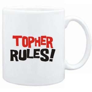  Mug White  Topher rules  Male Names