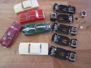 VINTAGE 5 CARS IDEAL TORTURE TRACK SLOT CAR BATTERY OPERATED LOT 