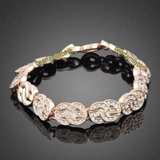 18K rose gold GP swarovski crystal fashion bracelet B9  