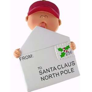  3324 Boy Letter to Santa Personalized Christmas Ornament 