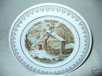 Old Homestead in Winter Plate Currier & Ives Winter Sc  