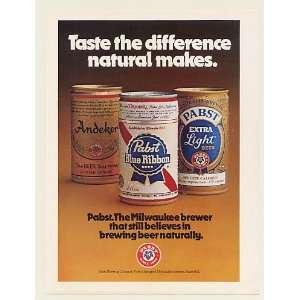  1979 Pabst Andeker Extra Light Beer Cans Natural Brewed 