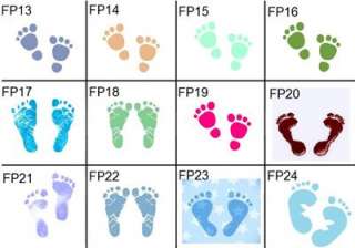 216 BABY SHOWER FOOTPRINTS KISSES CANDY LABELS FAVORS PERSONALIZED 
