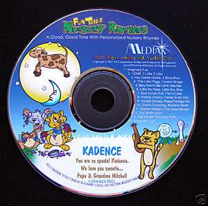 Personalized Nursery Rhyme CD   Childs name over 40 Xs  