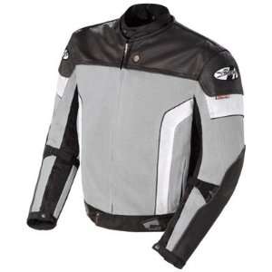   Leather/Mesh Motorcycle Jacket Small (Size 38) Grey Automotive