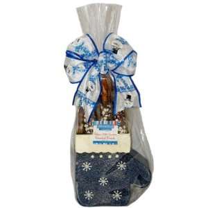 Christmas Themed Belgian Milk Chocolate Dipped Pretzels In Blue Mitten 
