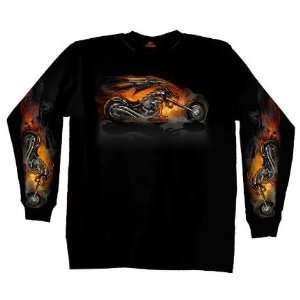    Hot Leathers Black Large Demon Bike Long Sleeve T Shirt Automotive