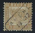 GERMANY / BADEN STAMPS SC #23a USED CV $90.00