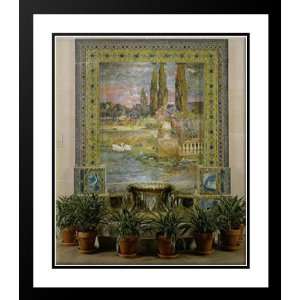 Tiffany, Louis Comfort 20x23 Framed and Double Matted Garden Landscape 