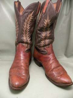 Tony Lama Brown Leather 10 D Mens Western Boots  
