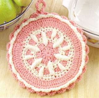 Pot Holders Crochet Patterns Book Hot Pads Squares Roll  