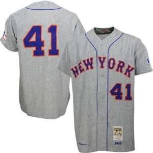 Mitchell & Ness New York Mets #41 Tom Seaver 1969 Road Grey Authentic 