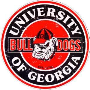 Georgia Bulldogs College Dorm Rec Room Bar Metal Sign  