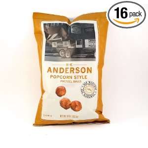 HK Anderson Popcorn Style Pretel Balls, 10 Ounce Bags (Pack of 16)