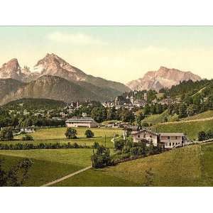 Vintage Travel Poster   Berchtesgaden from Malerhugel Upper Bavaria 