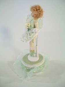 Exquisite Ballerina Porcelain Doll Music Box A Time for Us Green 
