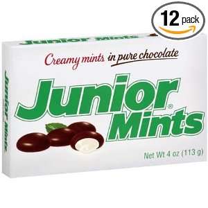 Junior Mints, 4oz packages (Pack of 12)  Grocery & Gourmet 