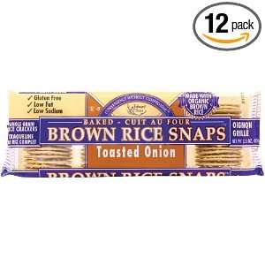Brown Rice Snaps, Toasted Onion with Organic Brown Rice, 3.5 Ounce 