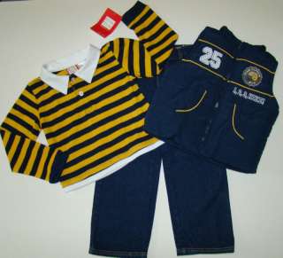 NWT Boys Football Vest/Jean 3 Piece BABY TOGS Sz 6  