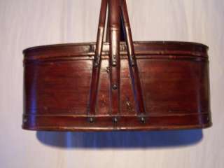 Chinese Antique Bamboo Basket w/Lid  