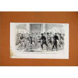 Conflict Naples Bersaglieri Garibaldini 1861 War Sketch  