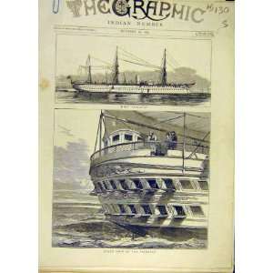  1875 Hms Serapis Stern Ship Prince Wales Star Board