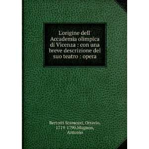   opera Ottavio, 1719 1790,Mugnon, Antonio Bertotti Scamozzi Books