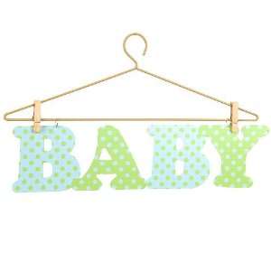  Little Boutique Hanger Wall Art   Blue & Green Baby Baby