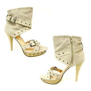   GISELLE BEIGE HIGH HEEL GLADIATOR SHOES DX0006 ALL SIZES ON SALE