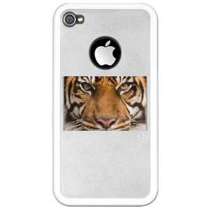   iPhone 4 or 4S Clear Case White Sumatran Tiger Face 