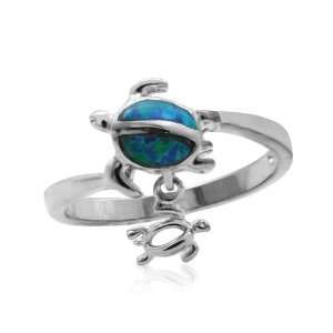   Baby Turtle Silver Blue Opal Ring Honolulu Jewelry Company Jewelry