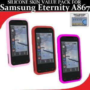  Silicone Skin 3 pc. Value Pack for your Samsung Eternity A867 (Red 
