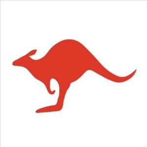 Silhouette   Kangaroo Stretched Wall Art Size 18 x 18, Color Red