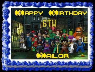 Lego Batman Robin Joker Edible Frosting Birthday Cake Image Party 