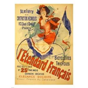  IEtendard Francais Bicyclettes Poster (18.00 x 24.00 