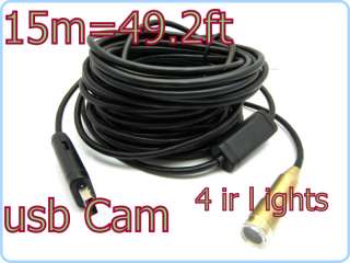 15m USB Cable Wire Tube Endoscope Inspection Camera CAM  