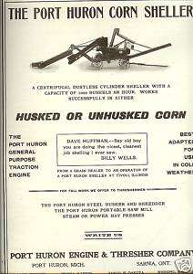 1903 PORT HURON,mi Engine & Thresher Co farm AD~sheller  