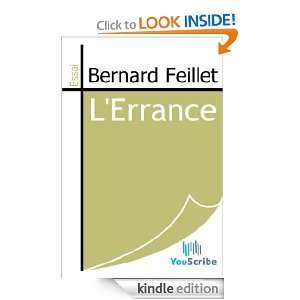 Errance (French Edition) Bernard Feillet  Kindle Store
