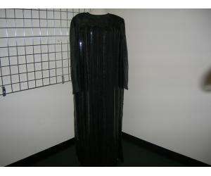 ANDRE LAUG long black sequin striped evening gown 20  