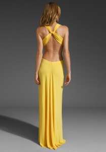 288 BCBG OLESYA CUT OUT EVENING GOWN DRESS RADIANT YELLOW  