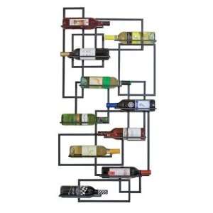  Mid 20th Century Wall Wine Rack   Holds 10 bottles